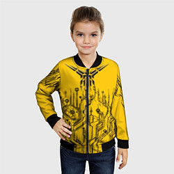 Бомбер детский Киберпанк Yellow-Black, цвет: 3D-черный — фото 2