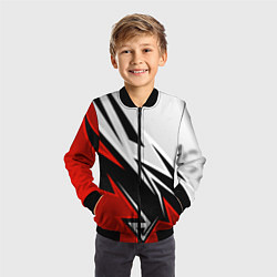 Бомбер детский Бело-красная униформа для зала, цвет: 3D-черный — фото 2