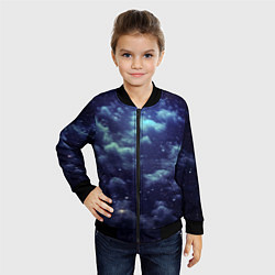 Бомбер детский Звездная ночь - нейросеть, цвет: 3D-черный — фото 2