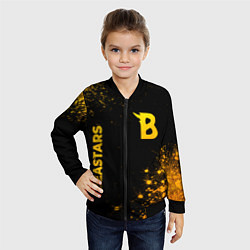 Бомбер детский Beastars - gold gradient: надпись, символ, цвет: 3D-черный — фото 2