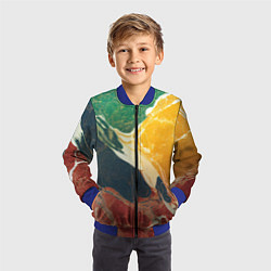 Бомбер детский Мраморная радуга, цвет: 3D-синий — фото 2