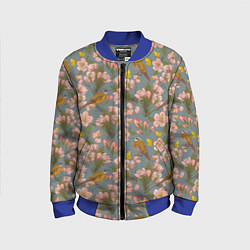 Бомбер детский Жёлтые трясогуски, цвет: 3D-синий