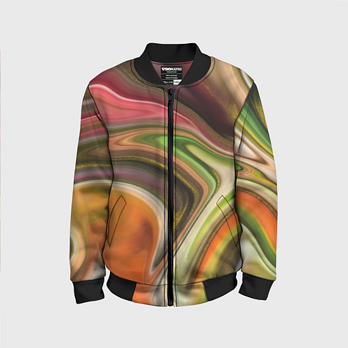Детский бомбер Waves colors / 3D-Черный – фото 1