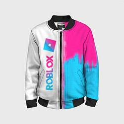 Бомбер детский Roblox neon gradient style: по-вертикали, цвет: 3D-черный