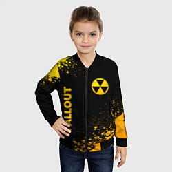 Бомбер детский Fallout - gold gradient: надпись, символ, цвет: 3D-черный — фото 2