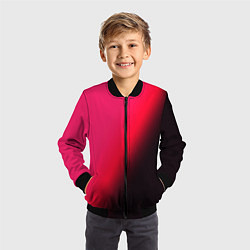 Бомбер детский Градиент ярко-розовый, цвет: 3D-черный — фото 2