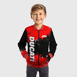 Бомбер детский Ducati - красная униформа с красками, цвет: 3D-красный — фото 2