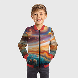 Бомбер детский Космическое путешествие, цвет: 3D-красный — фото 2