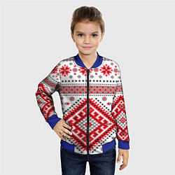 Бомбер детский Удмуртская роспись, цвет: 3D-синий — фото 2