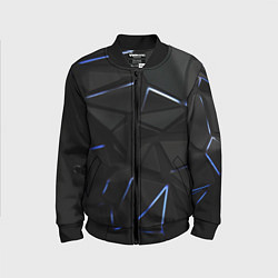 Детский бомбер Black texture neon line