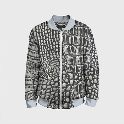 Детский бомбер Кожа крокодила - текстура / 3D-Серый – фото 1