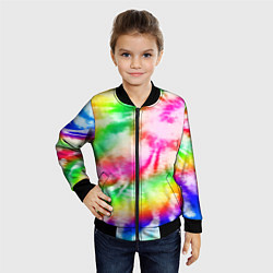 Бомбер детский Красивый тай дай, цвет: 3D-черный — фото 2