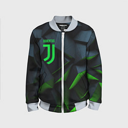 Бомбер детский Juventus black green logo, цвет: 3D-серый