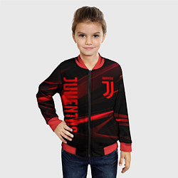 Бомбер детский Juventus black red logo, цвет: 3D-красный — фото 2