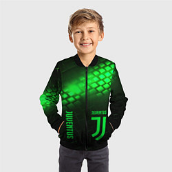Бомбер детский Juventus green logo neon, цвет: 3D-черный — фото 2