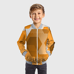 Бомбер детский Яркий геометрический декоративный фон, цвет: 3D-серый — фото 2