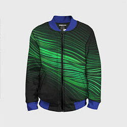 Детский бомбер Green neon lines
