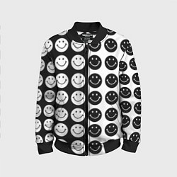 Бомбер детский Smiley black and white, цвет: 3D-черный