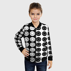 Бомбер детский Smiley black and white, цвет: 3D-черный — фото 2