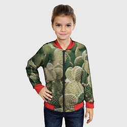 Бомбер детский Поле кактусов, цвет: 3D-красный — фото 2