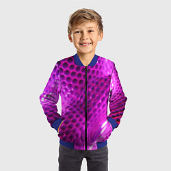 Бомбер детский Розовые объемные соты, цвет: 3D-синий — фото 2