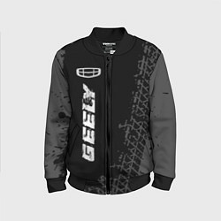 Бомбер детский Geely speed на темном фоне со следами шин: по-верт, цвет: 3D-черный