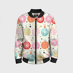 Детский бомбер Разноцветные новогодние шары