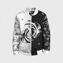 Бомбер детский Инь Янь - Драконы, цвет: 3D-белый