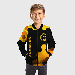 Бомбер детский Among Us - gold gradient вертикально, цвет: 3D-черный — фото 2