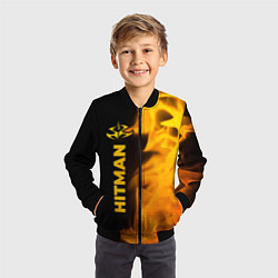 Бомбер детский Hitman - gold gradient по-вертикали, цвет: 3D-черный — фото 2