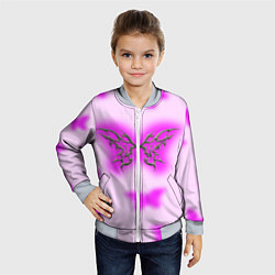 Бомбер детский Y2K purple butterfly, цвет: 3D-серый — фото 2