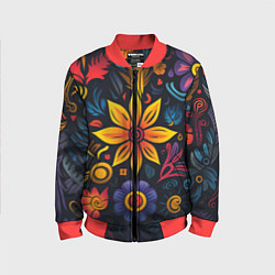 Детский бомбер Растительный узор в латино-американском стиле