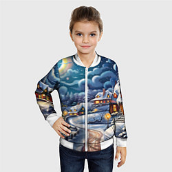 Бомбер детский Новогоднее настроение, цвет: 3D-белый — фото 2