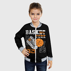 Бомбер детский Basketball New York, цвет: 3D-серый — фото 2