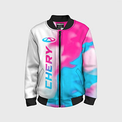 Бомбер детский Chery neon gradient style по-вертикали, цвет: 3D-черный