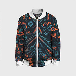 Бомбер детский Абстрактный рисунок в славянском стиле, цвет: 3D-белый