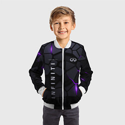 Бомбер детский Infiniti - плиты с эффектом свечения, цвет: 3D-белый — фото 2