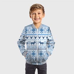Бомбер детский Blue sweater with reindeer, цвет: 3D-серый — фото 2