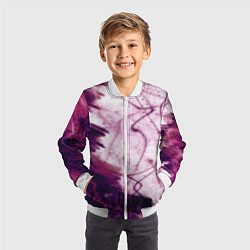 Бомбер детский Абстракция - purple madness, цвет: 3D-белый — фото 2
