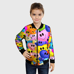 Бомбер детский Улыбка любви, цвет: 3D-черный — фото 2