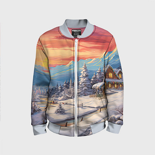Детский бомбер Северное сияние веселья / 3D-Серый – фото 1
