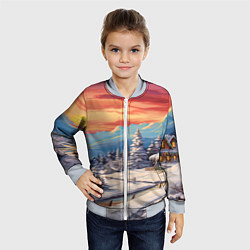 Бомбер детский Северное сияние веселья, цвет: 3D-серый — фото 2