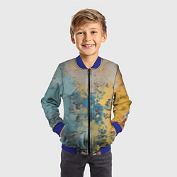 Бомбер детский Гранжевая стена с краской, цвет: 3D-синий — фото 2