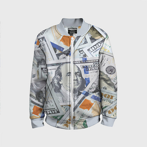 Детский бомбер Сто зеленых / 3D-Серый – фото 1