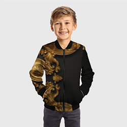 Бомбер детский Золотые объемные узоры, цвет: 3D-черный — фото 2