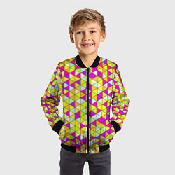 Бомбер детский Треугольный витраж, цвет: 3D-черный — фото 2