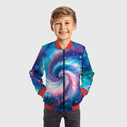 Бомбер детский Галактический тай-дай, цвет: 3D-красный — фото 2