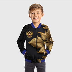 Бомбер детский Золотой герб России, цвет: 3D-синий — фото 2