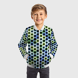 Бомбер детский Светящиеся соты, цвет: 3D-белый — фото 2