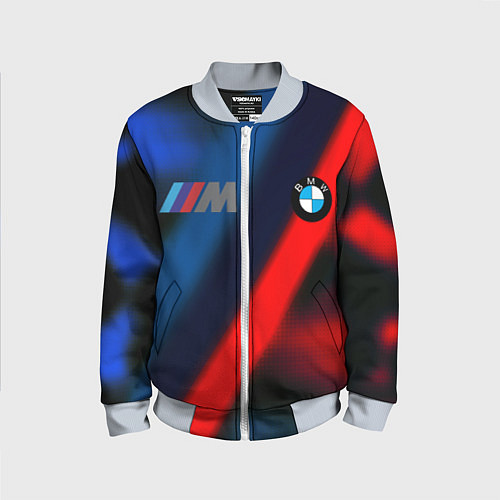 Детский бомбер BMW sport абстракция / 3D-Серый – фото 1